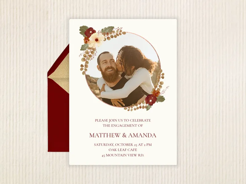 Fall Garland (Photo) Invitation premium template design