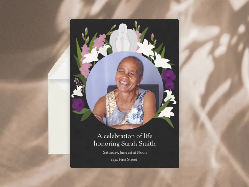Floral Angel (Photo) Invitation premium template design
