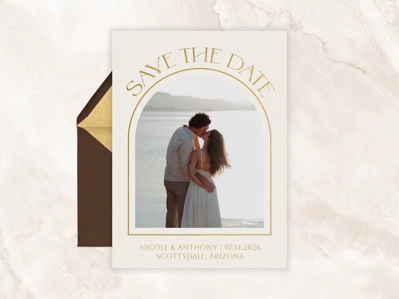 Gold Arch - Save the Date (Photo) premium template design