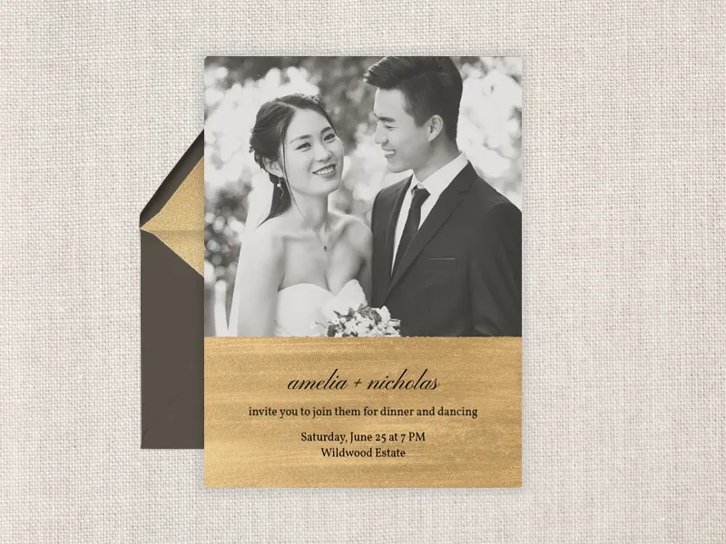 Gold Frame Reception (Photo) Invitation premium template design