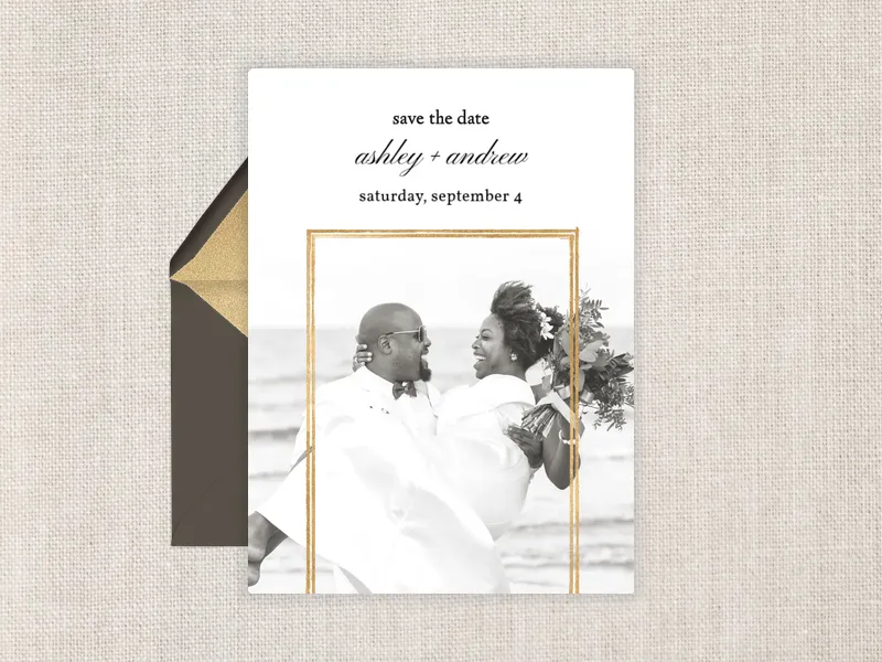 Golden Moment - Save the Date (Photo) premium template design