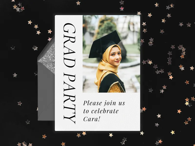 Grad Party (Photo) Invitation premium template design