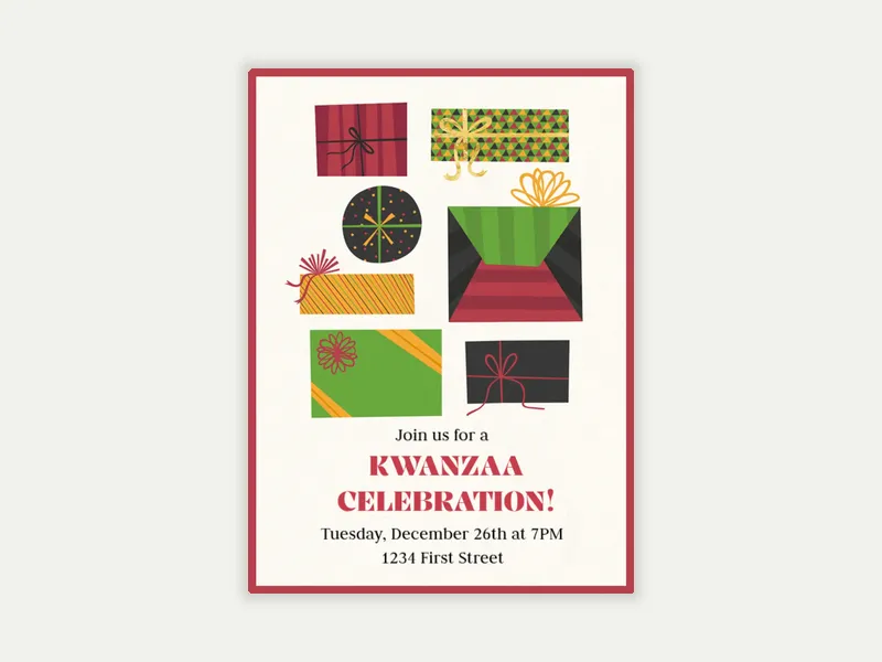 Kwanzaa Gift Zawadi - kwanzaa - Invitation