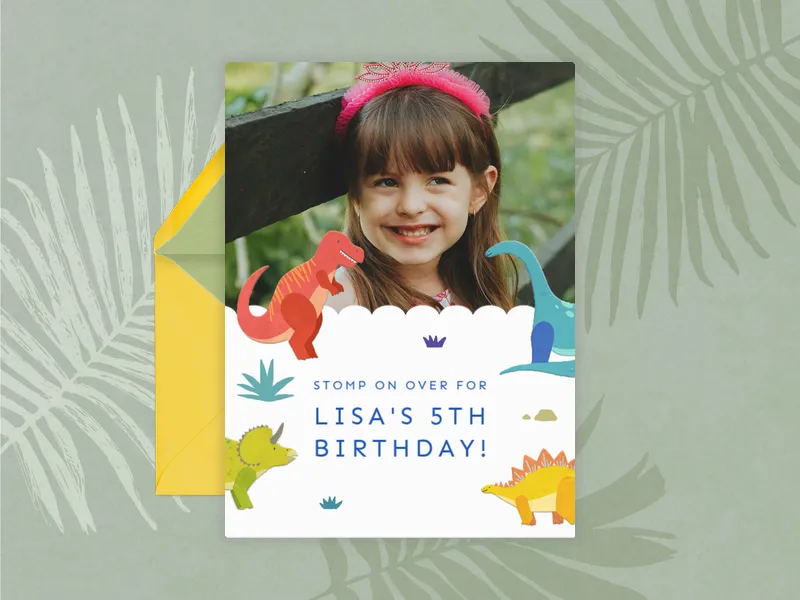 Little Dinos (Photo) Invitation premium template design