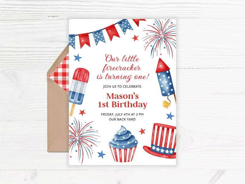 Little Firecracker - babys_first - Invitation