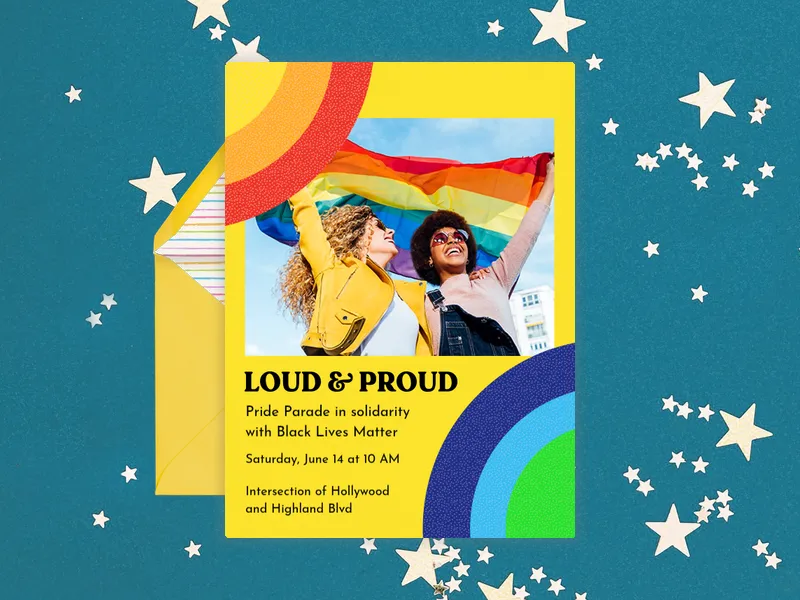 Loud and Proud (Photo) Invitation premium template design
