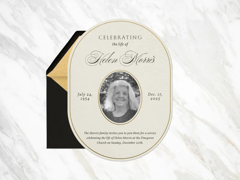 Metallic Oval (Photo) Invitation premium template design