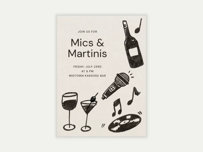 Mics & Martinis - birthday_forkids - Invitation