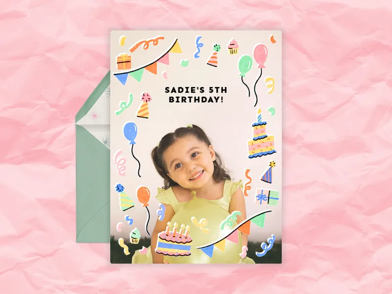 Party Supplies (Photo) Invitation premium template design