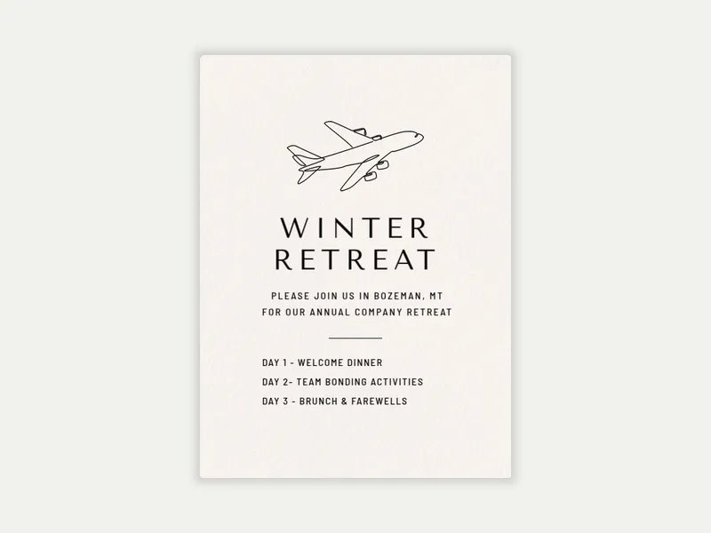 Simple Destination - trips_getaways - Invitation