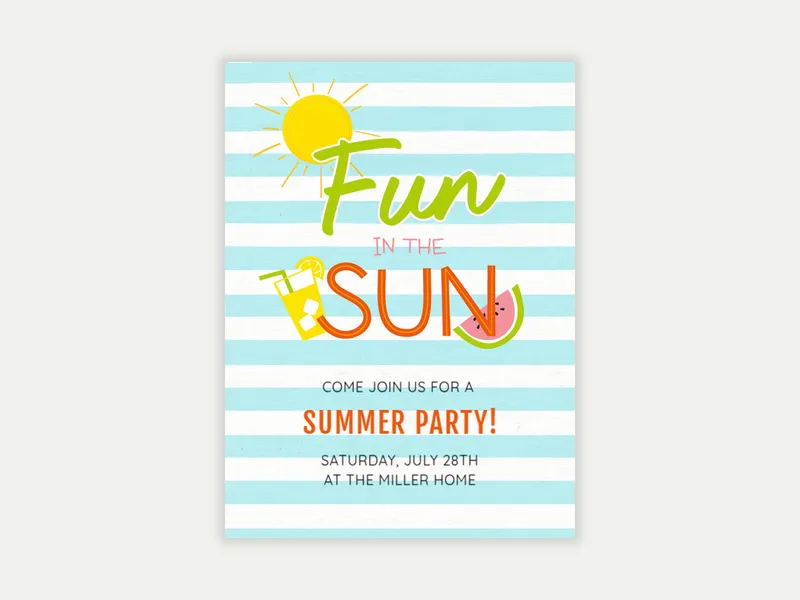 Summer Fun - outdoor_fun - Invitation