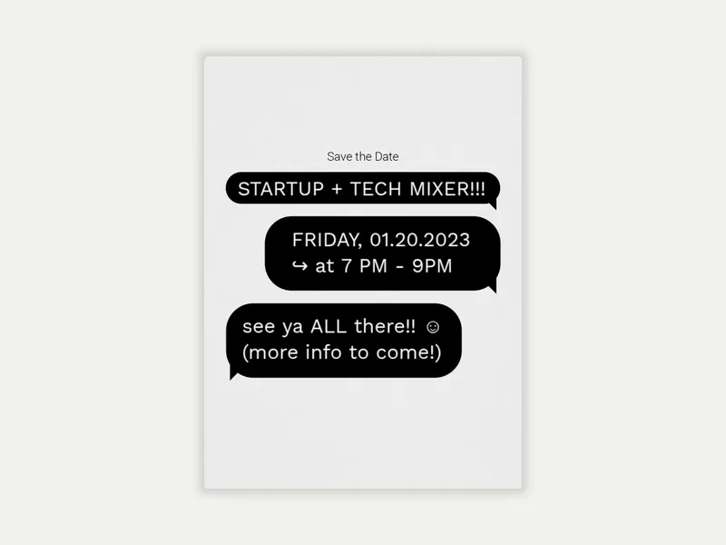 Text Bubbles - Save the Date - business_save_the_date - Invitation