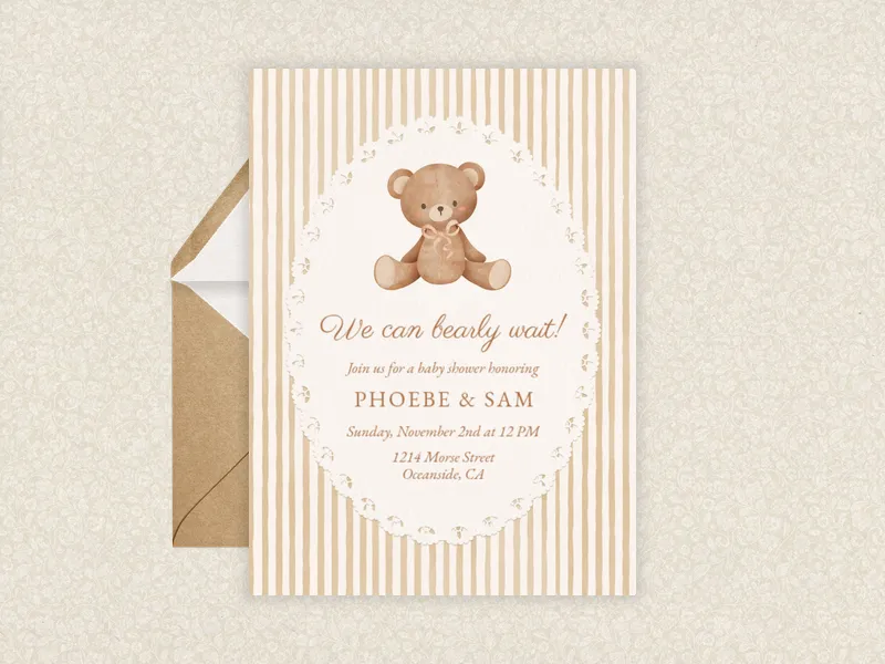 Sweet Teddy - babies_kids - Invitation