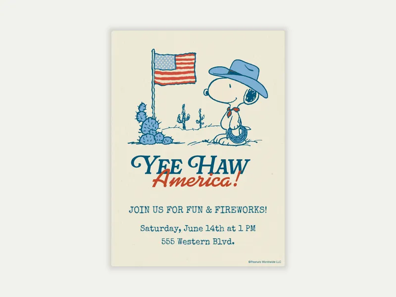 PEANUTS®: Snoopy Goes West - summer - Invitation