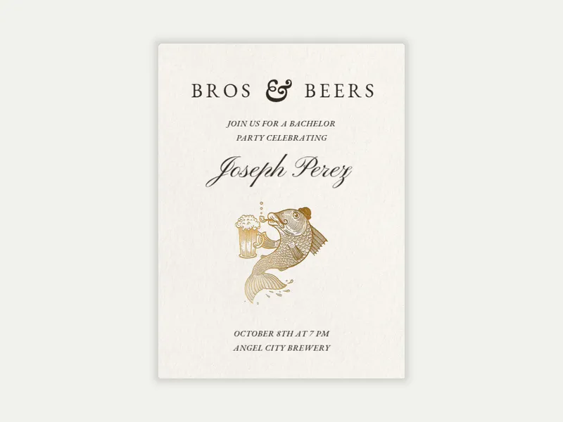 Tipsy Fish - bachelorette - Invitation