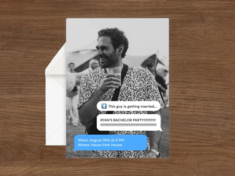 Tell the Chat (Photo) - bachelor - Invitation