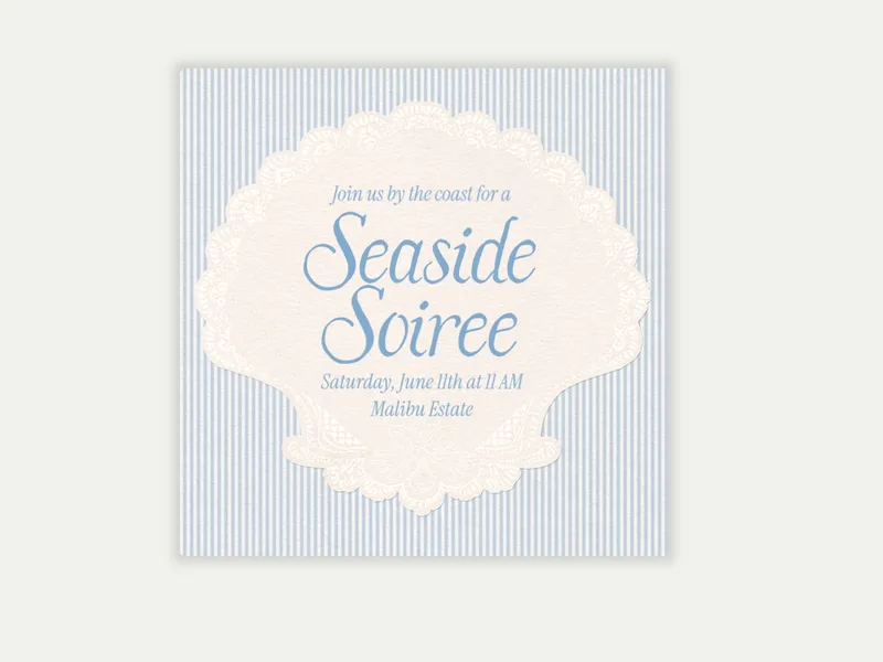 Shell Doily - engagement - Invitation