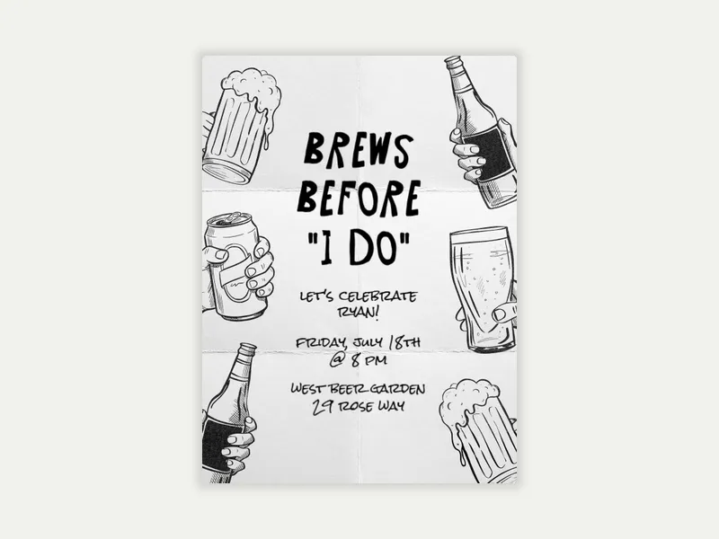 Doodled Drafts - engagement - Invitation