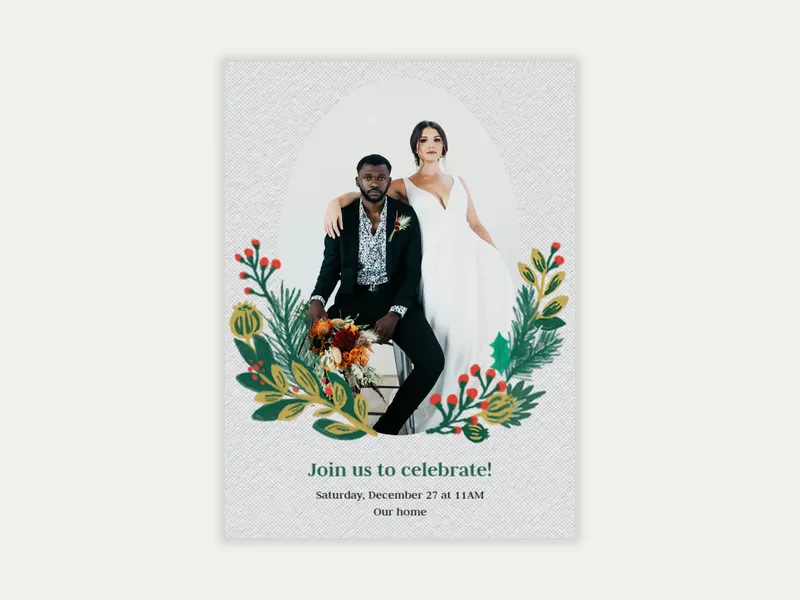 Winter Flora (Photo) Invitation free template design