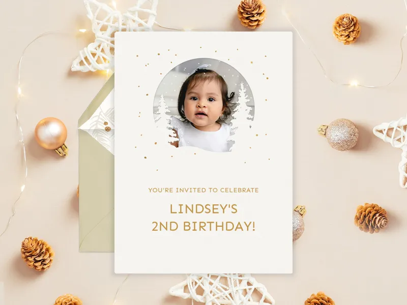 Winter Scene (Photo) Invitation premium template design