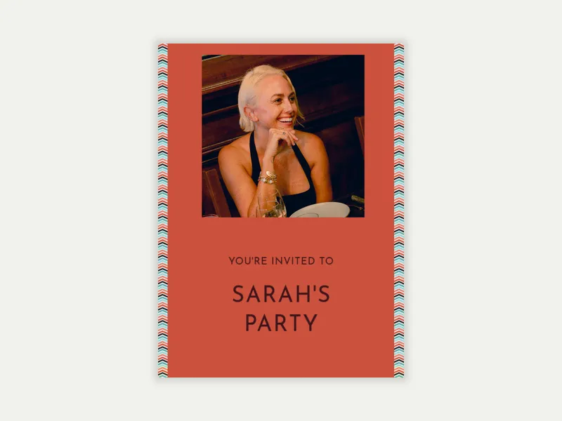 Party Lines (Photo) Invitation free template design