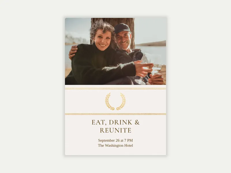 Laurel Motif (Photo) - birthday_foradults - Invitation