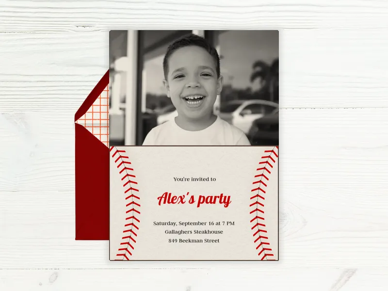 Baseball Card (Photo) Invitation premium template design