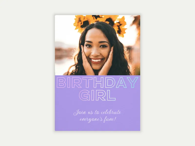 Birthday Girl (Photo) Invitation free template design