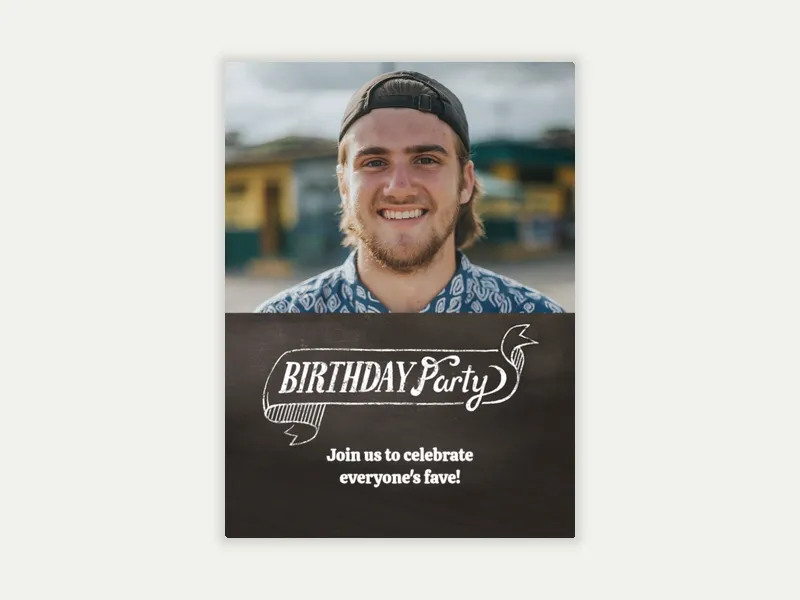 Rock Chalk Birthday (Photo) Invitation free template design