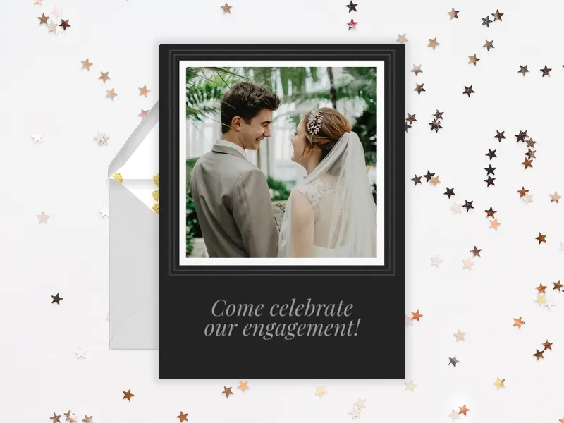 Basic Black (Photo) Invitation premium template design