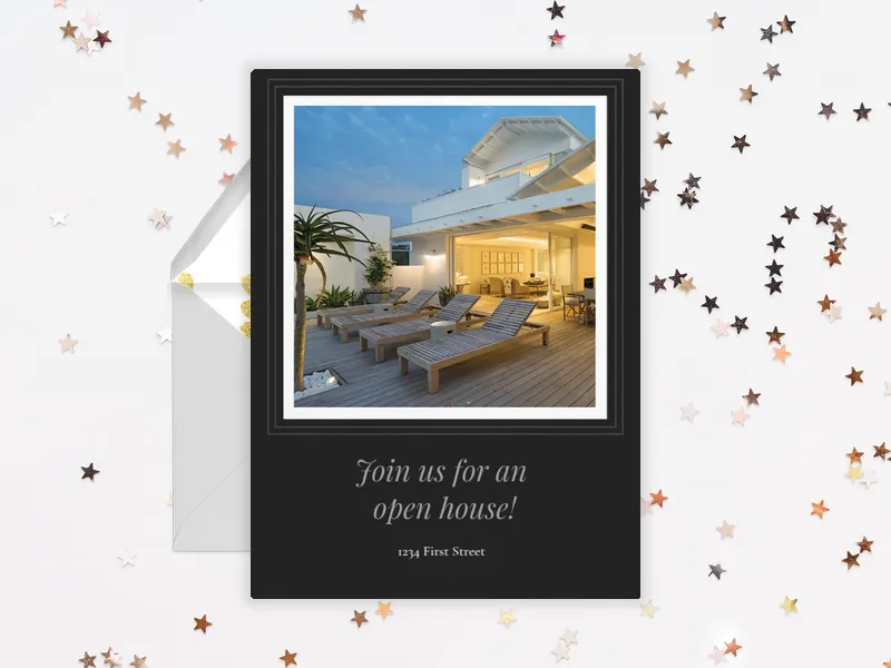 Basic Black (Photo) Invitation premium template design