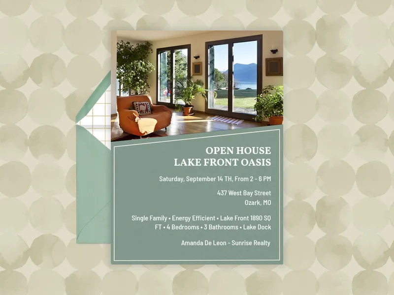 Green House (Photo) Invitation premium template design