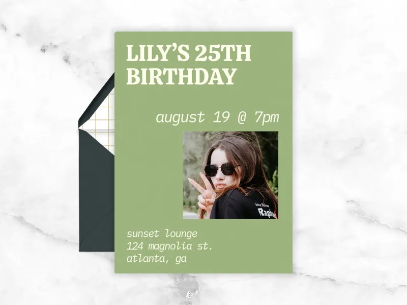Bold Text (Photo) Invitation premium template design