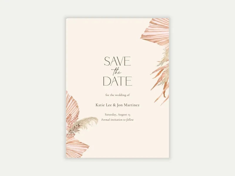 Boho Pampas - baby_save_the_date - Invitation