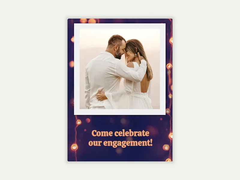 Styled String Lights (Photo) Invitation free template design