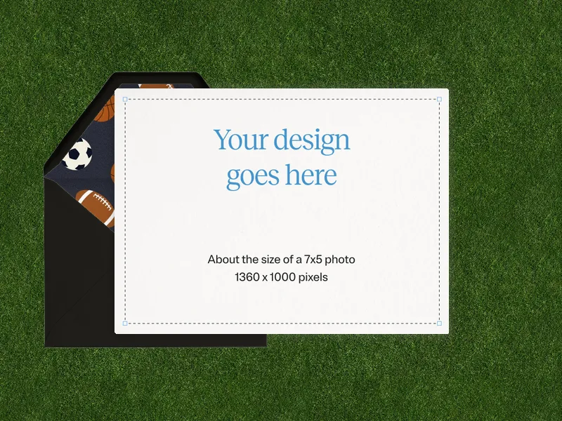Upload Your Own Design (Sports Green) Invitation premium template design