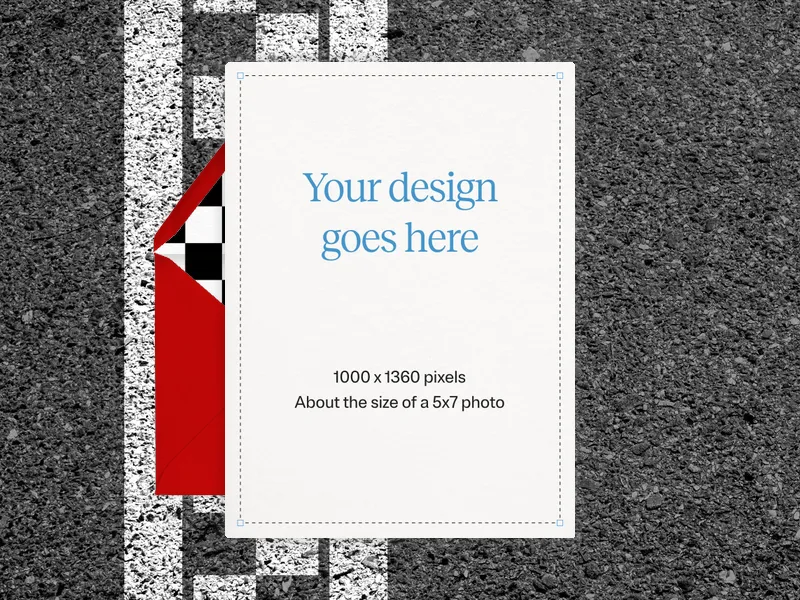 Upload Your Own Design (Racing Checkers) Invitation premium template design