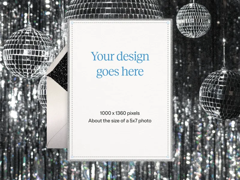 Upload Your Own Design (Mirror Ball) Invitation premium template design