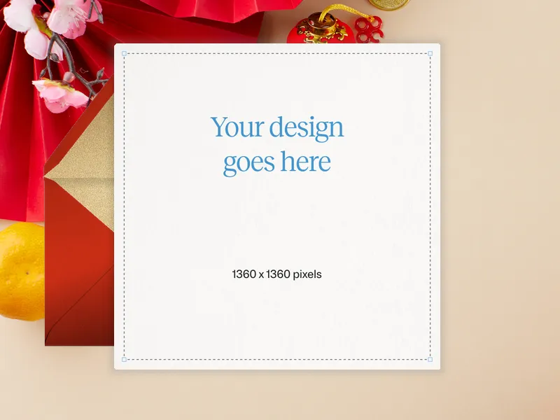 Upload Your Own Design (Prosperous Red) Invitation premium template design