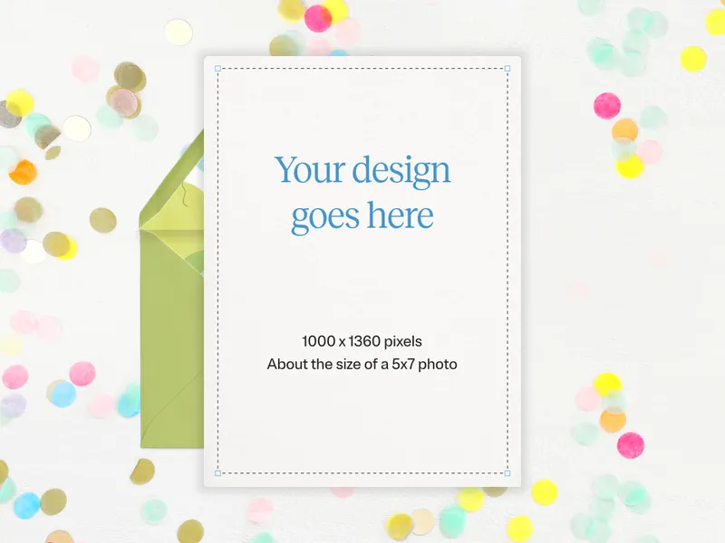 Upload Your Own Design (Joyful Confetti) Invitation premium template design