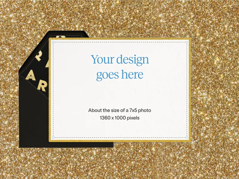 Upload Your Own Design (Gleaming Gold) Invitation premium template design