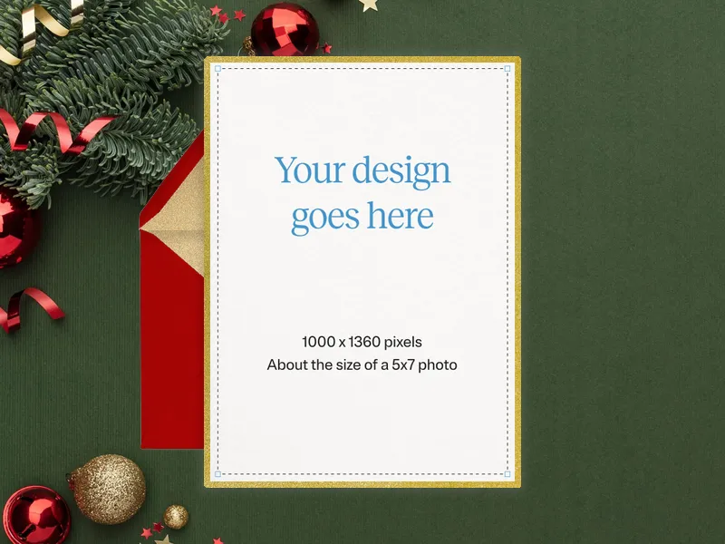 Upload Your Own Design (Festive Ornaments) Invitation premium template design
