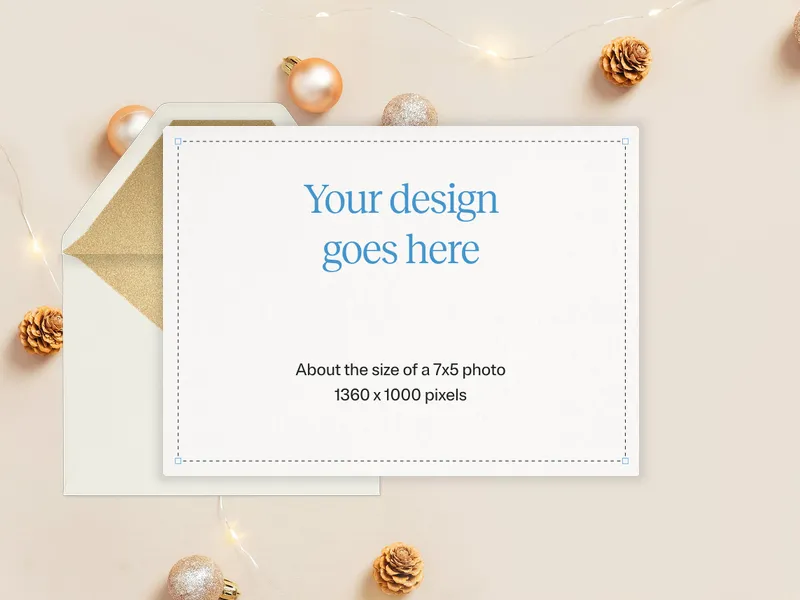 Upload Your Own Design (Festive Ornaments) Invitation premium template design
