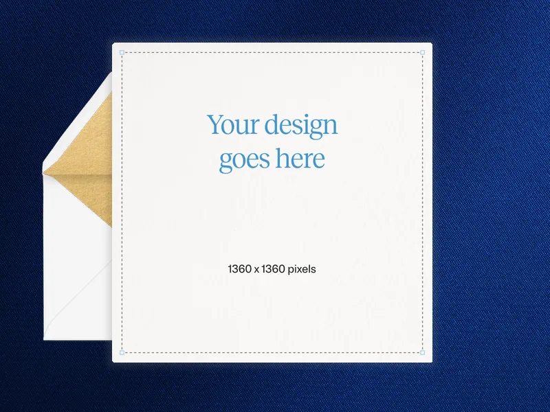 Upload Your Own Design (Blue & Gold) Invitation premium template design