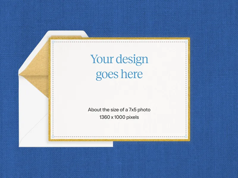 Upload Your Own Design (Blue & Gold) Invitation premium template design