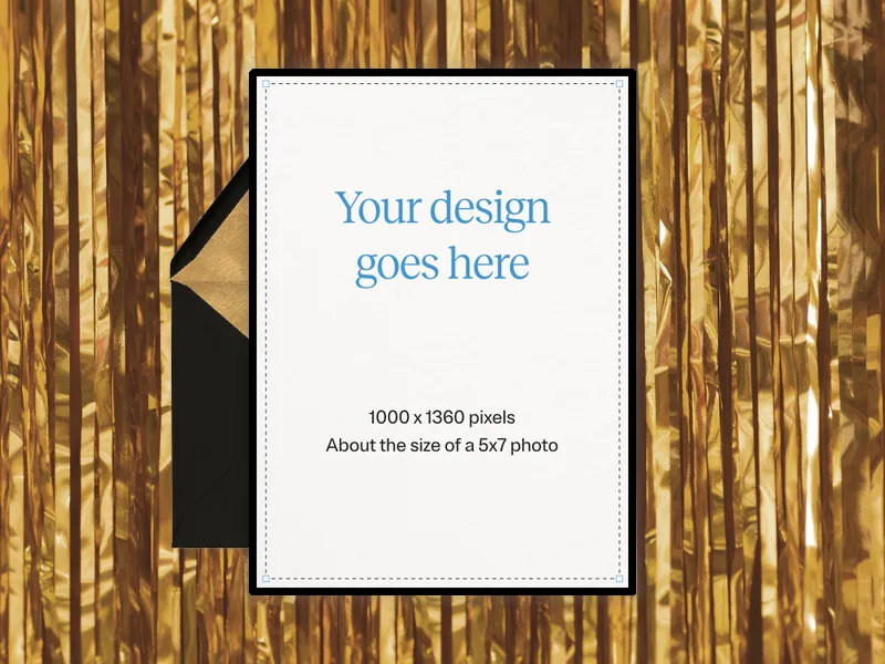 Upload Your Own Design (Tinsel Nights) Invitation premium template design