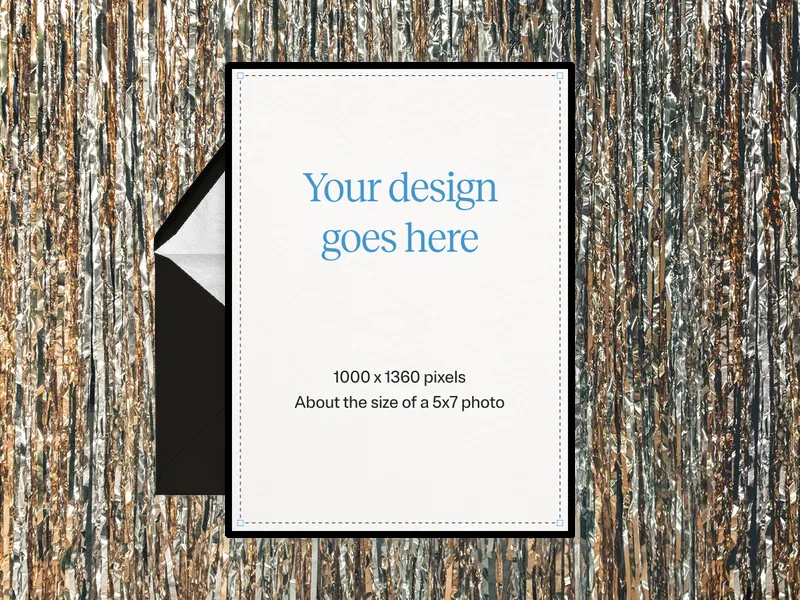 Upload Your Own Design (Tinsel Nights) Invitation premium template design