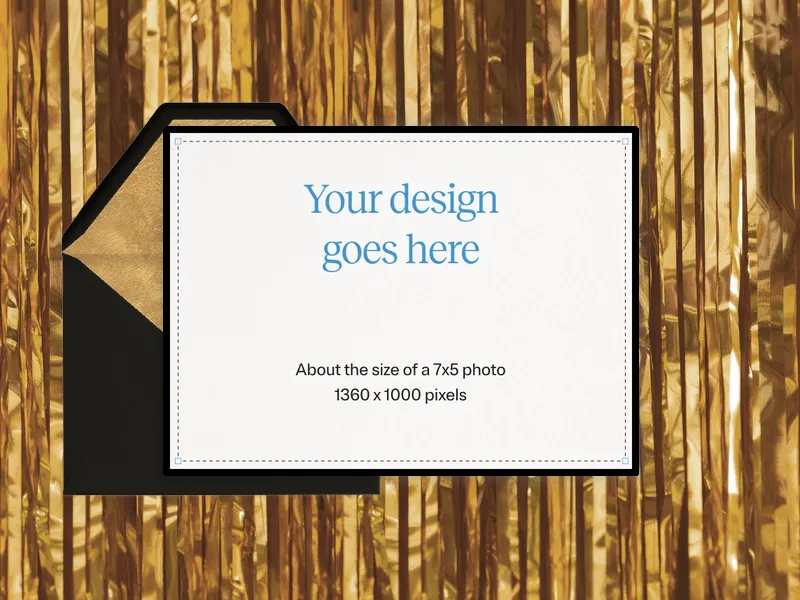 Upload Your Own Design (Tinsel Nights) Invitation premium template design