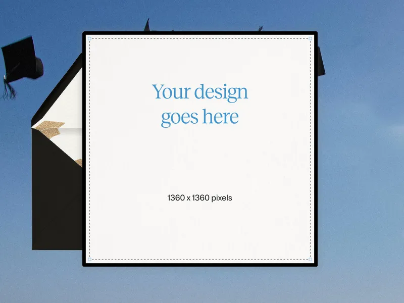 Upload Your Own Design (Grad Cap Toss) Invitation premium template design