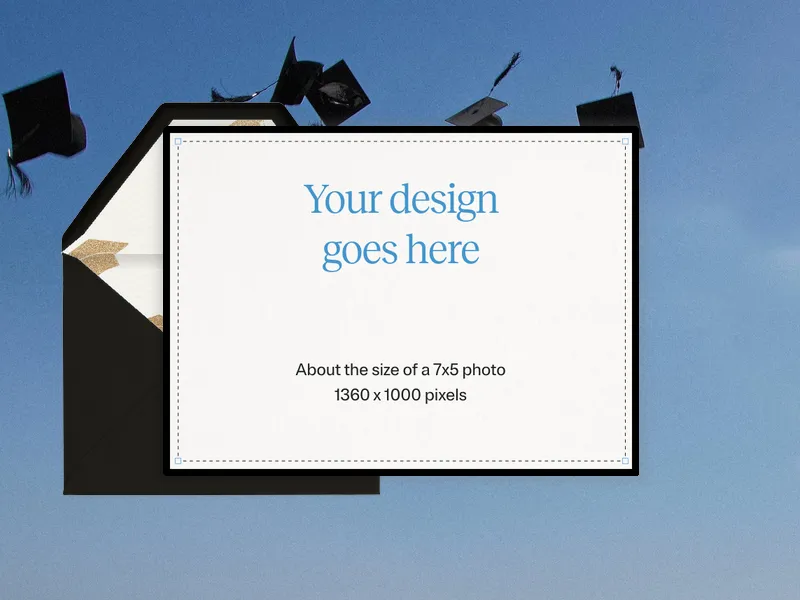 Upload Your Own Design (Grad Cap Toss) Invitation premium template design